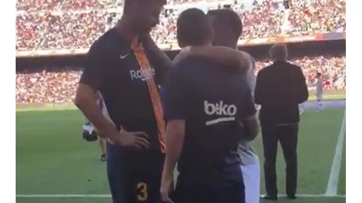 Momentazo íntimo: el video que muestra el diálogo entre Tevez, Piqué y Messi dentro del Camp Nou