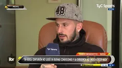 Benedetto intentó defender a Centurión y lo prendió fuego sin querer