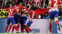 FESTEJAN LOS COLCHONEROS. Atlético Madrid celebra el 1-0 de Diego Costa contra Real Madrid (Foto: Getty).