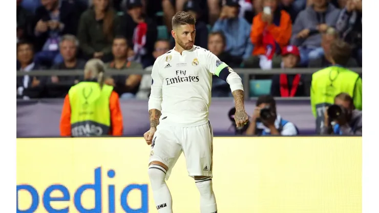 SERGIO MCGREGOR. Así celebró Ramos en la final de la Supercopa de Europa (Foto: Getty).