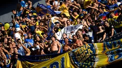 LOCALES EN ESPAÑA. La hinchada de Boca se hizo sentir en el Camp Nou contra Barcelona (Foto: Getty).