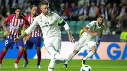 PENAL Y EL GOL. El momento exacto del 2-1 de Sergio Ramos contra Atlético Madrid (Foto: Getty).