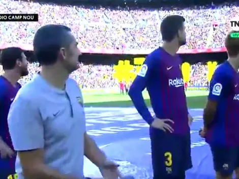 Valverde y Messi iban a hablar ¡pero los interrumpió la hinchada de Boca!