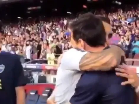 Gesto de anfitrión: Messi saludó uno por uno a los jugadores de Boca