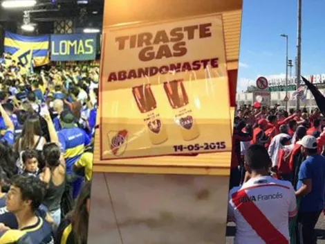 Los afiches de River para Boca en la previa del partido vs Barcelona