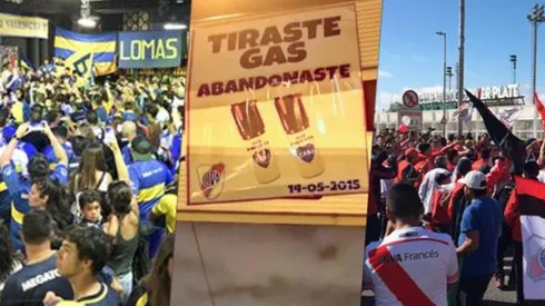 Los afiches de River para Boca en la previa del partido vs Barcelona