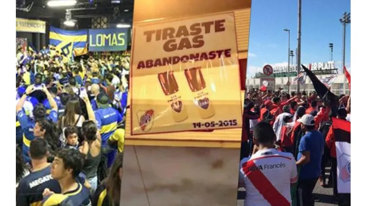 Los afiches de River para Boca en la previa del partido vs Barcelona