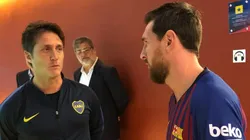 Guillermo y Messi charlaron en la previa del cruce entre Boca y Barcelona