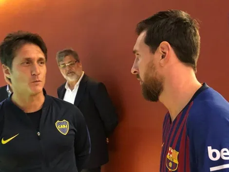 Guillermo y Messi charlaron en la previa del cruce entre Boca y Barcelona