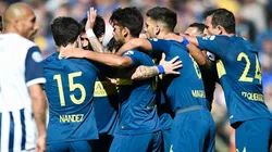 FESTEJA BOCA. Todos los jugadores del Xeneize celebran el 1-0 ante Talleres (Foto: Getty).