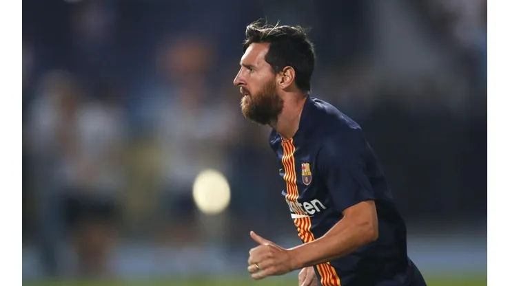 EMPEZÓ LA TEMPORADA. Messi en la previa de la Supercopa de España contra Sevilla.