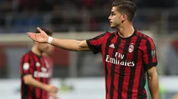 André Silva con la camiseta del Milan.