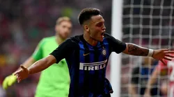 FESTEJE, TORO. Lautaro Martínez se llena la boca de gol después de su volea contra Atlético Madrid.