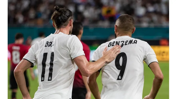 LA DUPLA. Benzema y Bale, dos de las figuras del encuentro del Real Madrid (Foto: Getty).