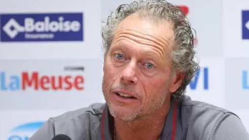 Michel Preud'homme en conferencia de prensa.