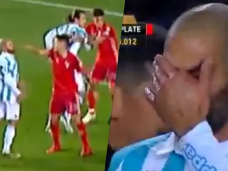 Lisandro López le cabeceó el dedo a Montiel