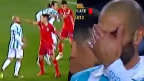 Lisandro López le cabeceó el dedo a Montiel