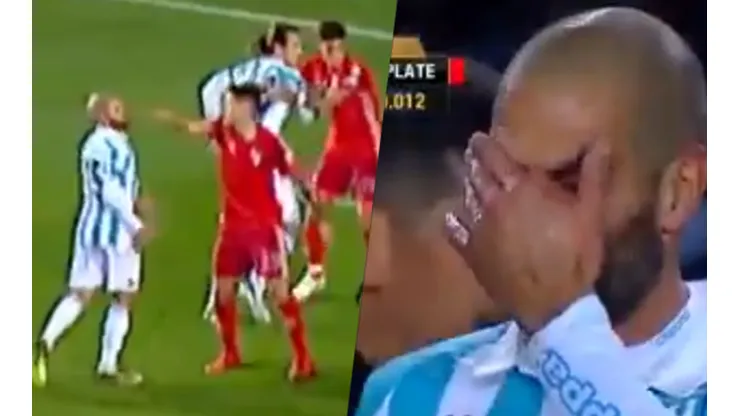 Lisandro López le cabeceó el dedo a Montiel