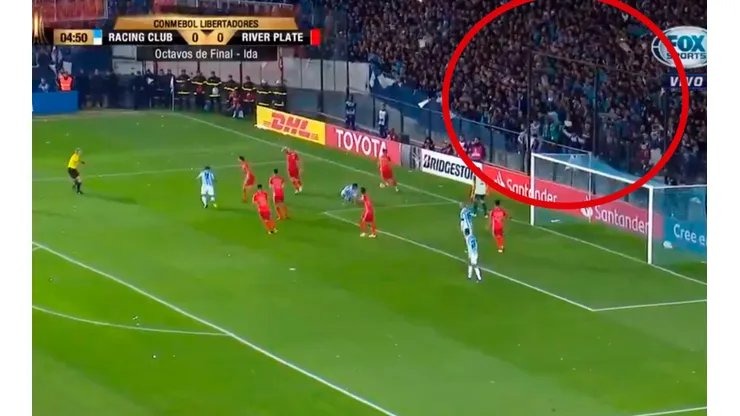 Centurión gambeteó en el área y provocó una avalancha en la tribuna