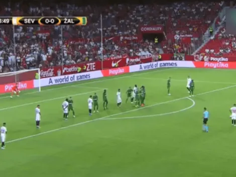 Banega le apuntó al arquero y la clavó en un ángulo de tiro libre con Sevilla