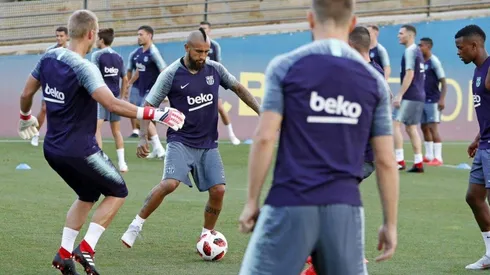 Foto de Arturo Vidal entrenando en Barcelona.