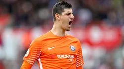 GRITO BELGA. Thibaut Courtois en uno de sus últimos partidos con Chelsea (Foto: Getty).