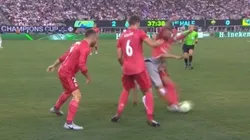 Tres contra uno: la defensa del Real Madrid le pegó lindo a Pastore