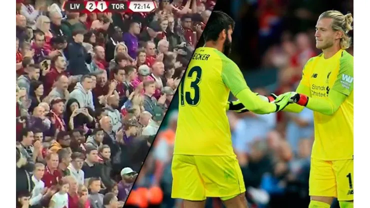 Karius volvió a jugar y el recibimiento de los hinchas del Liverpool fue único