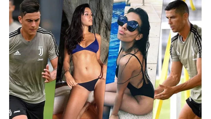 Foto de los dos jugadores de Juventus y sus parejas.