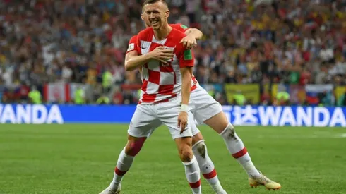 Ivan Perisic celebra su tanto ante Francia.