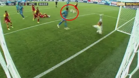 Seba Driussi falló en Rusia un gol que metía hasta Vladimir Putin