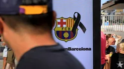 DE LUTO. El mensaje que apareció en los alrededores del Camp Nou tras el atentado 15-A (Foto: Getty).