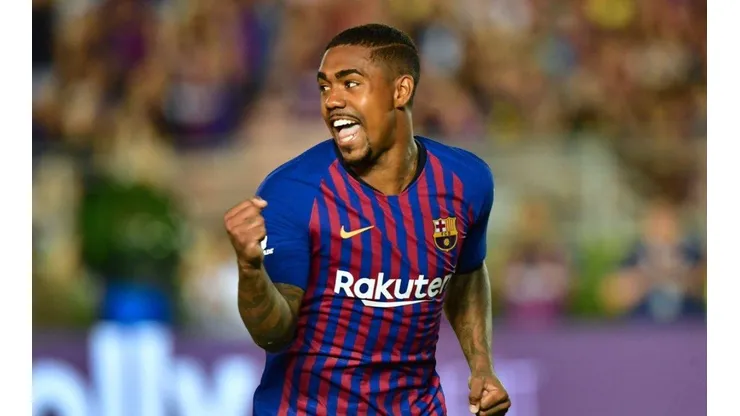 DEBUT CON FESTEJO. Malcom durante su primer partido con Barcelona.