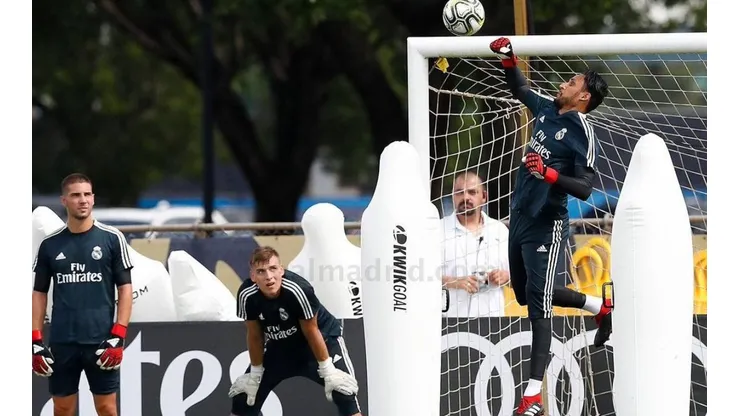 Keylor Navas ya se entrenó junto a sus compañeros del Madrid en Miami