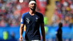 Olivier Giroud con la Selección de Francia.