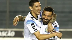 Ángel Di María y Ezequiel Lavezzi juntos.