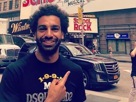 ¡Sueño cumplido! Salah estaba caminando por New York y se encontró un mural de su cara