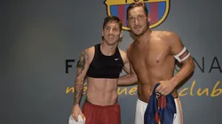 Lionel Messi y Francesco Totti, juntos.