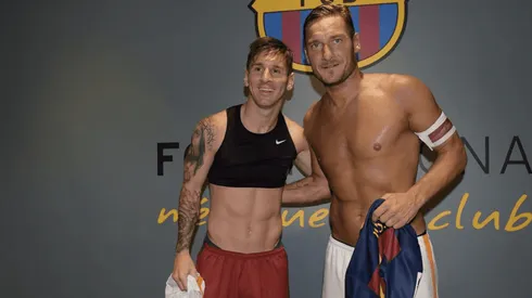 Lionel Messi y Francesco Totti, juntos.