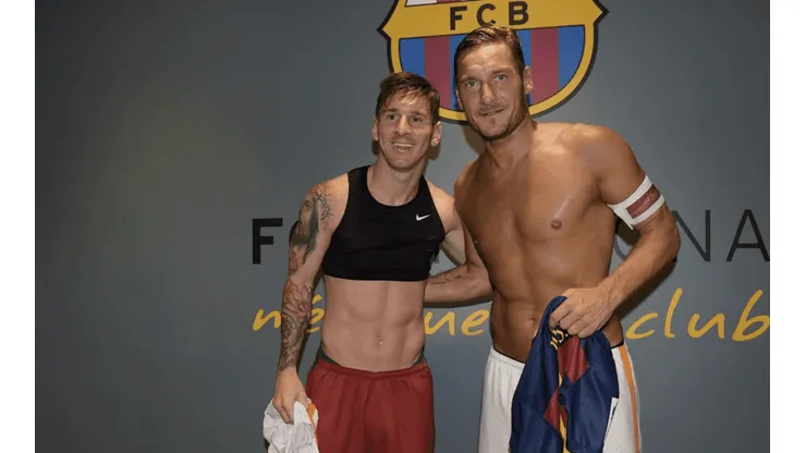 Lionel Messi y Francesco Totti, juntos.