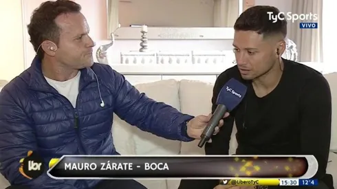 Foto de Mauro Zárate en la entrevista.