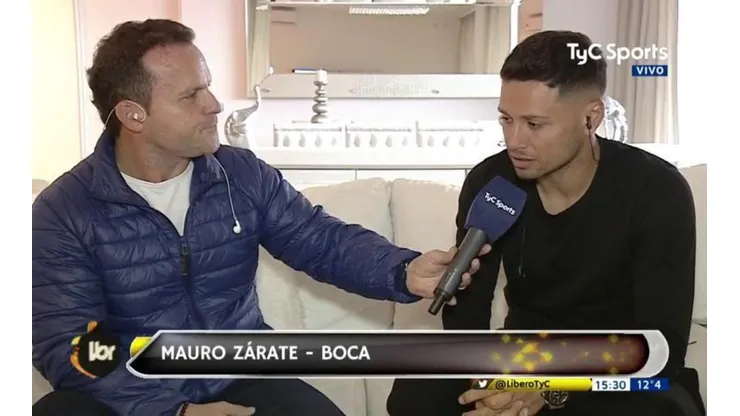 Foto de Mauro Zárate en la entrevista.