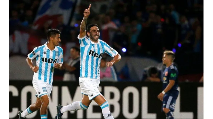 EL DEFENSOR GOLEADOR. Donati celebra durante la Copa Libertadores con Racing.