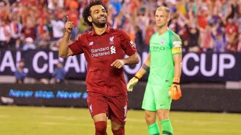 REAPARECIÓ MOHAMED. Salah festeja ante Manchester Ciy en la International Champions Cup.