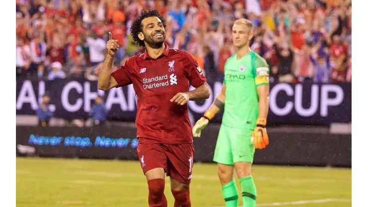REAPARECIÓ MOHAMED. Salah festeja ante Manchester Ciy en la International Champions Cup.