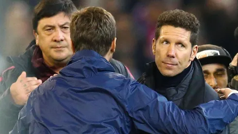CONOCIDOS. Pochettino saluda al "Mono" Burgos y Simeone en la International Champions Cup 2016 (Foto: Getty).