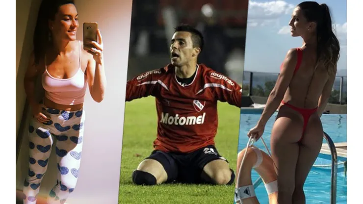 Foto del delantero de Independiente con las dos mujeres.
