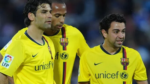 Rafa, Henry y Xavi juntos en Barcelona.