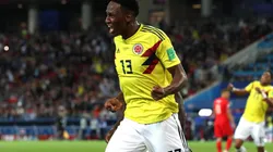 Yerry Mina festeja su gol ante Inglaterra.