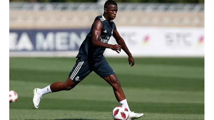 Vinicius en el entrenamiento del Real Madrid